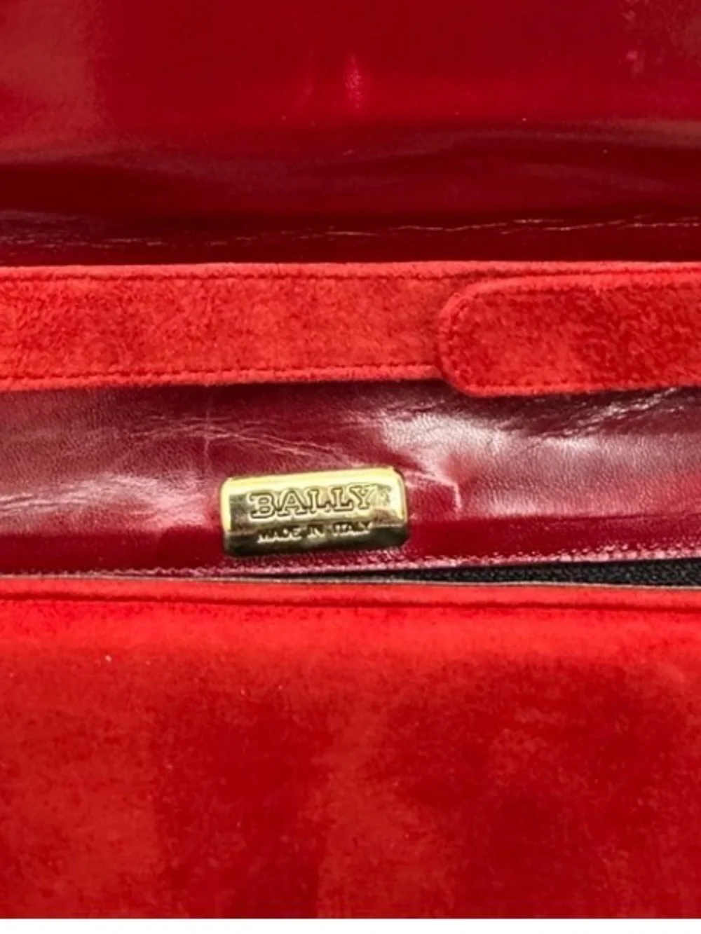 Bally Multicolor Suede Flap Bag / Clutch in Red, Blue, Brown with Gold Accent - Picture 7 of 9